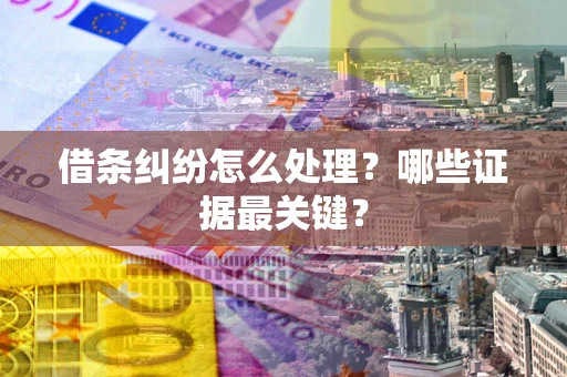 武汉借条纠纷怎么处理？哪些证据最关键？