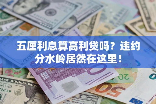 武汉五厘利息算高利贷吗？违约分水岭居然在这里！