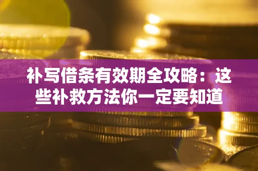 武汉补写借条有效期全攻略：这些补救方法你一定要知道