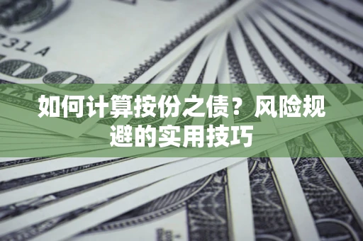 武汉如何计算按份之债？风险规避的实用技巧