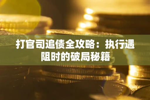 武汉打官司追债全攻略：执行遇阻时的破局秘籍